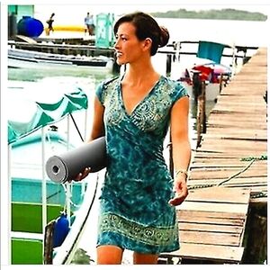 Athleta Nectar tattoo faux wrap tie dyed dress